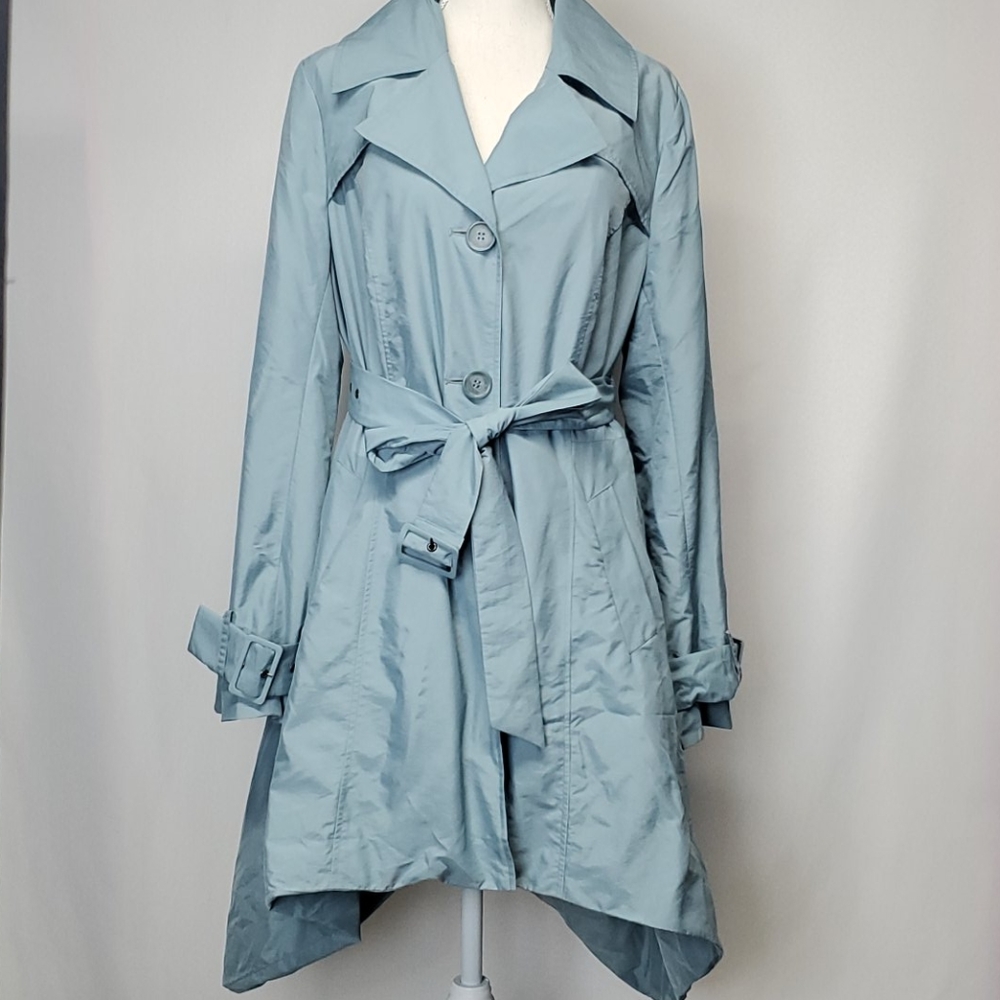 Dennis by Dennis Basso asymmetrical trench coat M